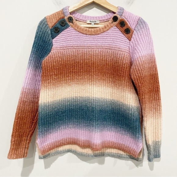 MADEWELL Space-Dyed Button-Shoulder Pullover Sweater Wool Alpaca Size Small - Picture 11 of 11